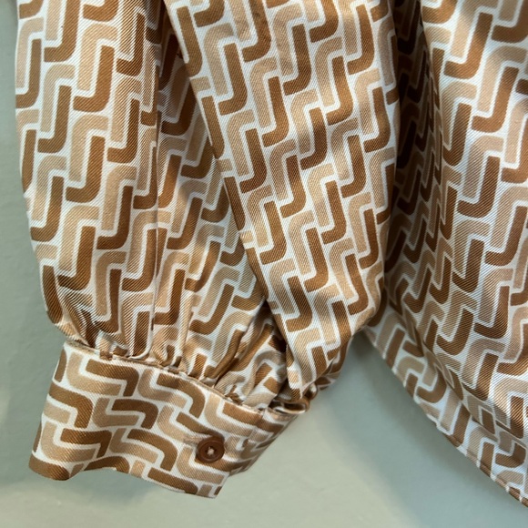 Joie Joslin Tie Neck Silk Printed Blouse Premium Label Quiet Luxury Size Large - Picture 8 of 8